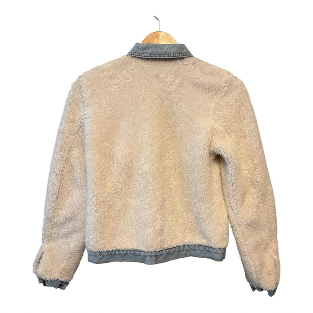 Maurice’s Sherpa Fleece Jacket, Denim Trim & Button Front Closure Women size XS - Picture 14 of 15